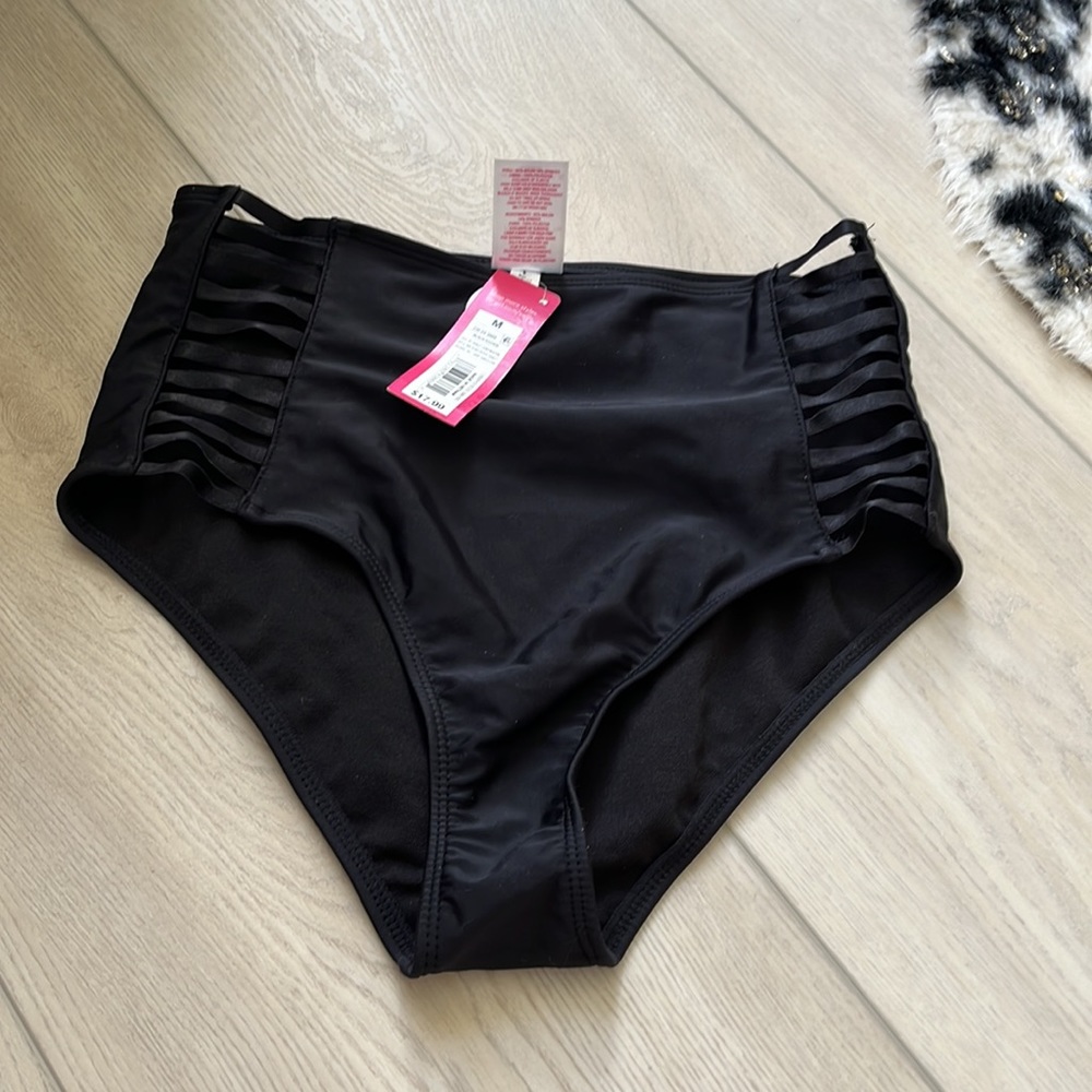 NWT High Waisted Bikini Bottom with Side Slits